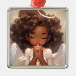 Angelic Black Angel Kerstgenot Metalen Ornament