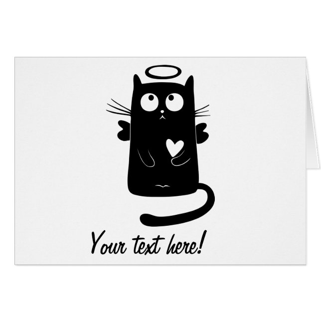 Angelic Black cat cartoon (Voorkant Horizontaal)