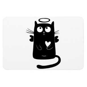 Angelic Black cat cartoon Magneet