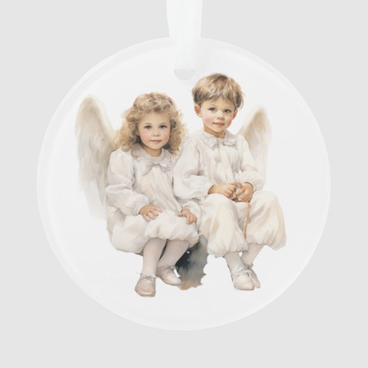 Angelic Duo, kinderen engelen Ornament (achterkant)