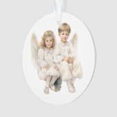 Angelic Duo, kinderen engelen Ornament (voorkant)