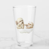 Angelic Duo: Smiling Bichon & Bao Bao Cloud Glas (Voorkant)