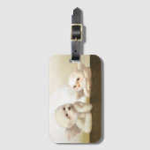 Angelic Hond en Kat op Cloud Bagagelabel (Voorkant (verticaal))