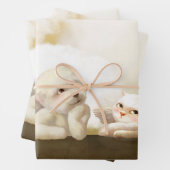 Angelic Hond en Kat op Cloud Inpakpapier Vel (In situ)