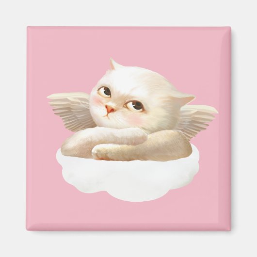 Angelic Hond en Kat op Cloud Magneet (Voorkant)
