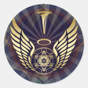 Angelic- Merkaba-Metatron cube Ronde Sticker