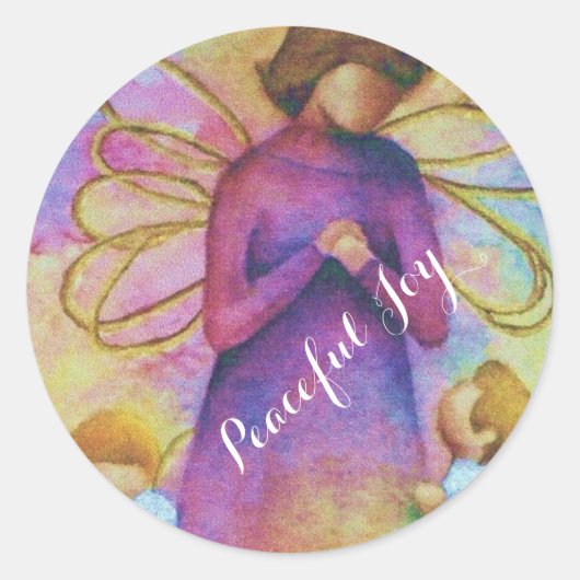 ANGELIC PEACEFUL JOY RONDE STICKER (Voorkant)