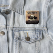 Angelic Pug Cherub Gift Items Vierkante Button 5,1 Cm (In situ)