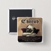 Angelic Pug Cherub Gift Items Vierkante Button 5,1 Cm (Voorkant /achterkant)