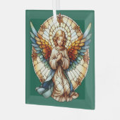 Angelic Stained Glass Reversible Glas Ornament (Voorkant links)