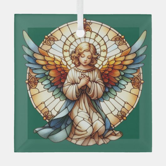 Angelic Stained Glass Reversible Glas Ornament (Voorkant)