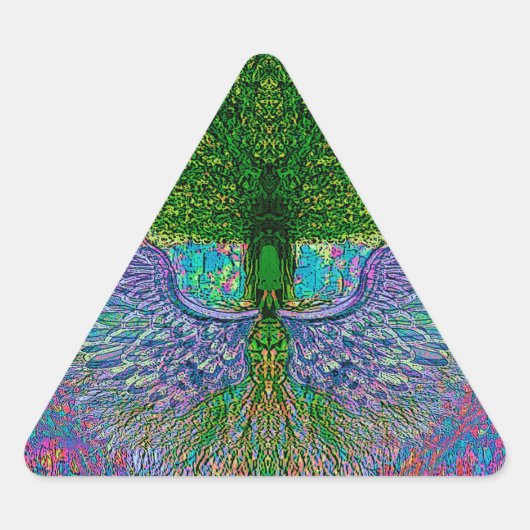 Angelic Tree of Life Driehoek Sticker (Voorkant)