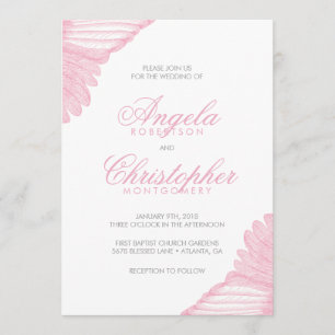 Angelic Wing Feathers Pink en Grey Kaart