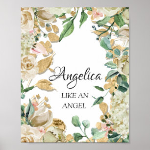 Angelica Name Betekenis Floral Bridal Birthday Poster