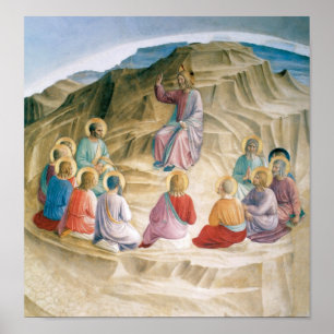 Angelico preek op de berg  kunst poster