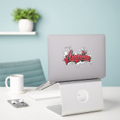 Angelina red Heart Graffiti Aufkleber Sticker (Laptop op bureau)