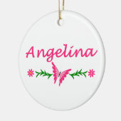 Angelina (roze vlinder) keramisch ornament (Links)