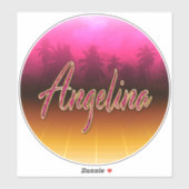 Angelina Vorname Name pink Aufkleber Sticker (Vel)