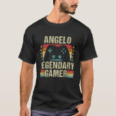 Angelo Gamer Retro Gaming Game Personaliseer T-shirt (Voorkant)