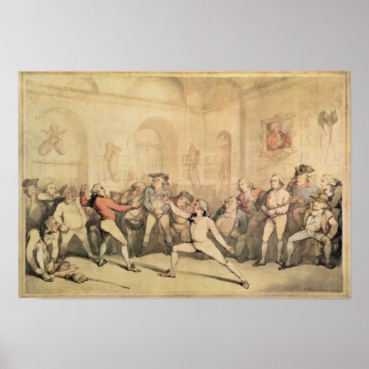 Angelo's Fencing Room, pub. 1787 Poster (Voorkant)