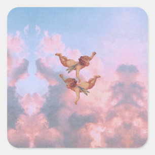 Angels aan de hemel vierkante sticker