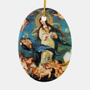 Angels and Immaculate Conception of Virgin Keramisch Ornament