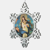 Angels and Immaculate Conception of Virgin Tin Sneeuwvlok Ornament (Rechts)