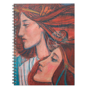 Angels Art Nouveau Ginger Auburn Red Hair Women Notitieboek