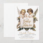 Angels Baby shower gepersonaliseerd Kaart (Voorkant / Achterkant)