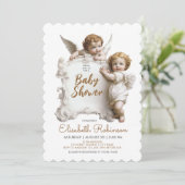 Angels Baby shower gepersonaliseerd Kaart (Staand voorkant)