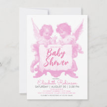 Angels Baby shower roze gepersonaliseerd