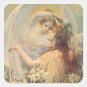 Angel's boodschap van George Swinstead,  kunst Vierkante Sticker