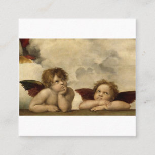 Angels Cherubs Raphael Santi Sistine Madonna Vierkante Visitekaartje