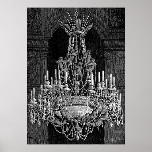 Angels Crystal Chandelier kunst Poster (Voorkant)