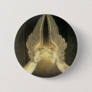 Angels die over Jezus Christus bidden in Shroud Ronde Button 5,7 Cm