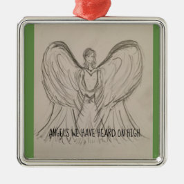 Angels die we op hoog niveau hebben gehoord metalen ornament