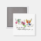 Angels Flying Gelukkig "All Day" Waterverf Sketch Magneet (Voorkant / Achterkant)