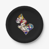 ANGELS GLAS IN LOOD WINDOW PAPIEREN BORDJE (Voorkant)