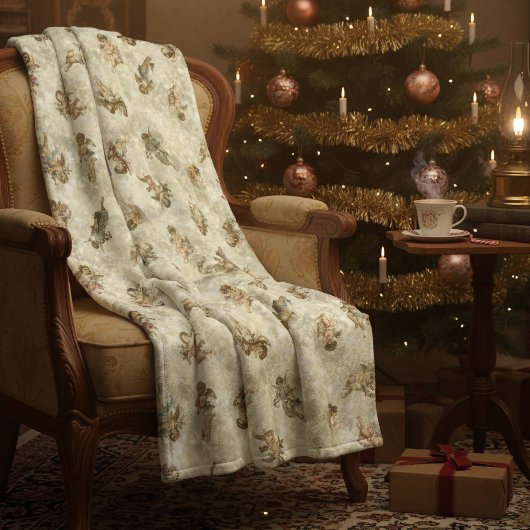 Angels Glittering Gold ID136 Fleece Deken