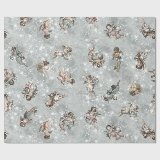 Angels Glittering Silver Sage ID136 Cadeaupapier (Vlak)