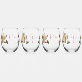 Angels & Holly Gepersonaliseerde Drinkware Set Wijnglas Zonder Voet