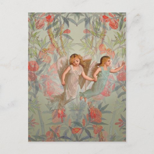 Angels in de tuin briefkaart (Voorkant)