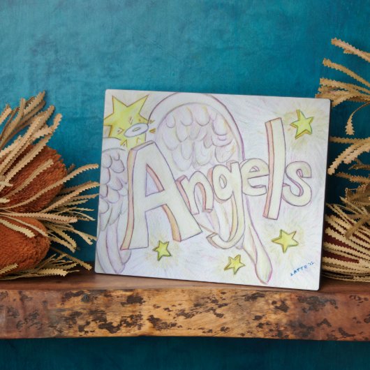 Angels Inspirational Word Peinture Poème Plaque (Côté)