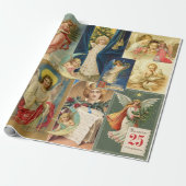 Angels Kerst Victoriaans Kaarten  Poses Cadeaupapier (Uitgerold)