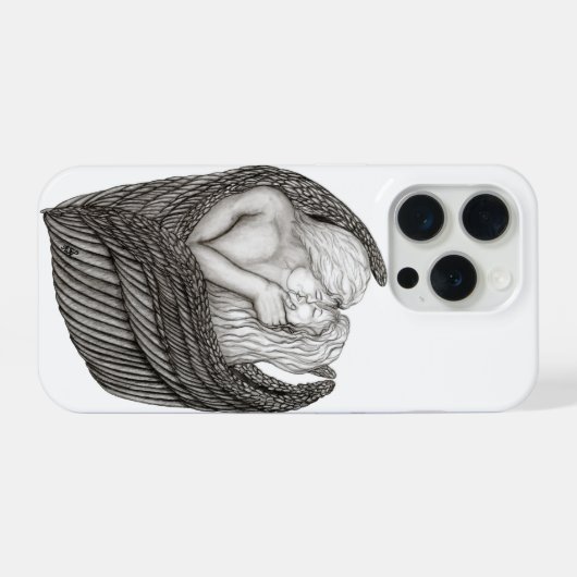 Angels Kissing, noir et blanc Design (Verso Horizontal)