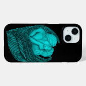 Angels Kissing, zwart en groen design Case-Mate iPhone Case (Achterkant (horizontaal))