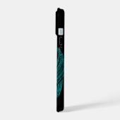 Angels Kissing, zwart en groen design iPhone 15 Hoesje (Linkerkant)