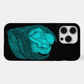 Angels Kissing, zwart en groen design iPhone Hoesje (Achterkant horizontaal)