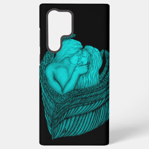 Angels Kissing, zwart en groen design Samsung Galaxy Hoesje