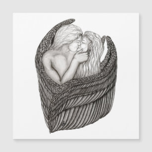 Angels Kissing, zwart-wit design